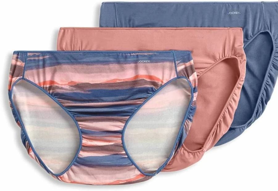 Jockey Women's No Show Bikini Underwear 3-Pack - Seamless Panty Line Promise Comfort Briefs