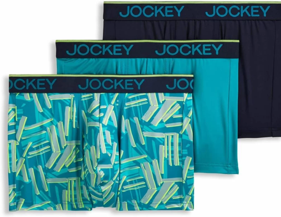 Jockey Men's Microfiber 3" Trunk Underwear - Chafe Proof Pouch, 3-Pack Comfort Boxer Briefs