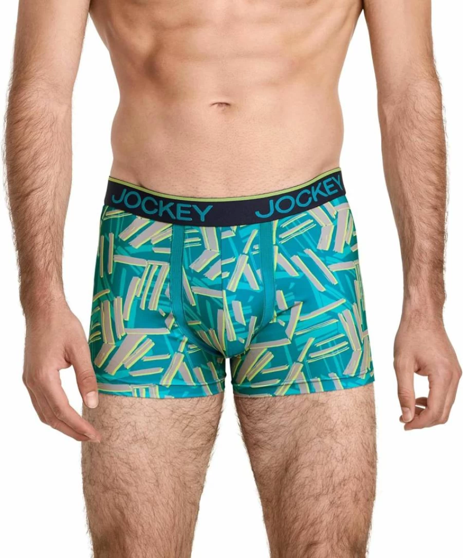 Jockey Men's Microfiber 3" Trunk Underwear - Chafe Proof Pouch, 3-Pack Comfort Boxer Briefs