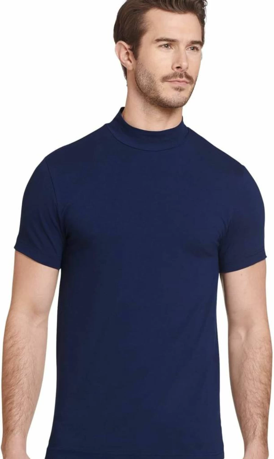 Jockey Men's Cotton Stretch Baselayer Mock Neck T-Shirt - Comfortable Fit Athletic Undershirt