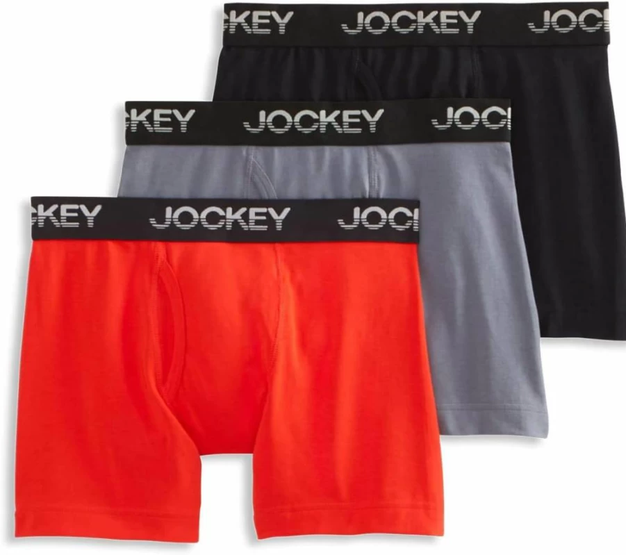 Jockey Boys' Cotton Stretch Boxer Briefs 3-Pack - Soft Comfort Underwear for Kids