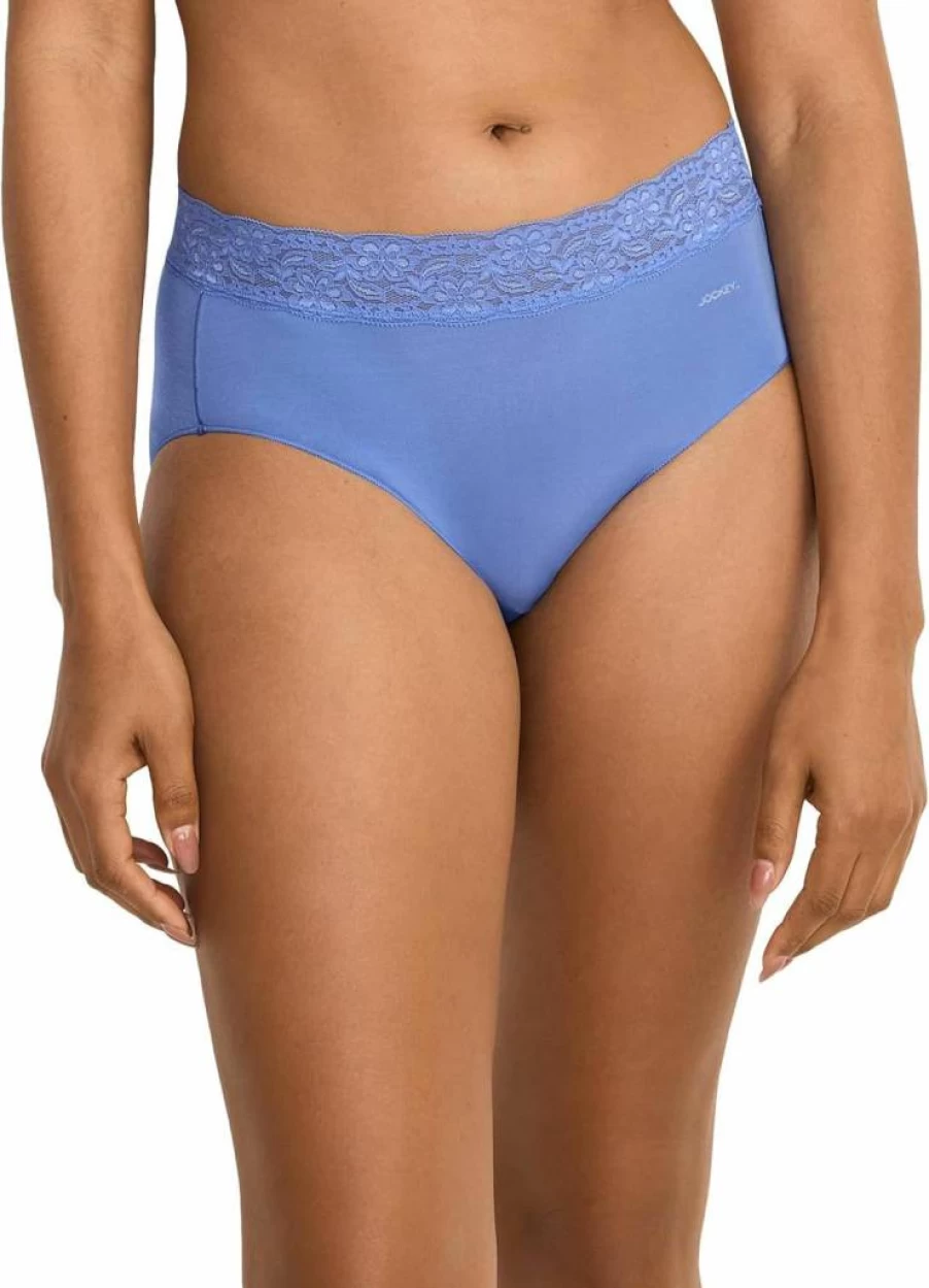 Jockey Women's No Show Lace Hipster Panties - Seamless Tactel Underwear for Invisible Comfort