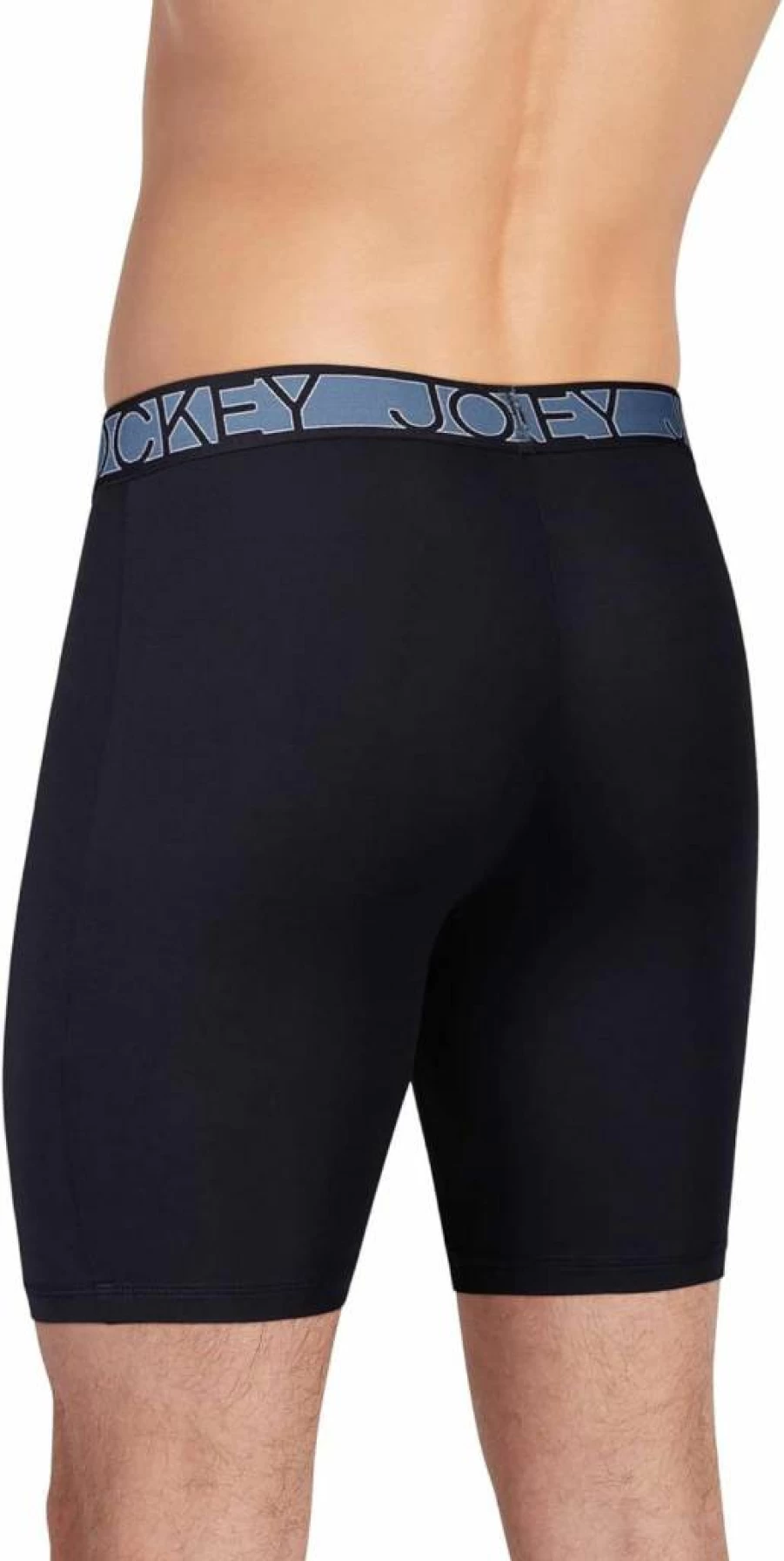 Jockey Men's Active Microfiber Boxer Briefs 9-Inch Long Leg - 2 Pack Underwear for Big & Tall