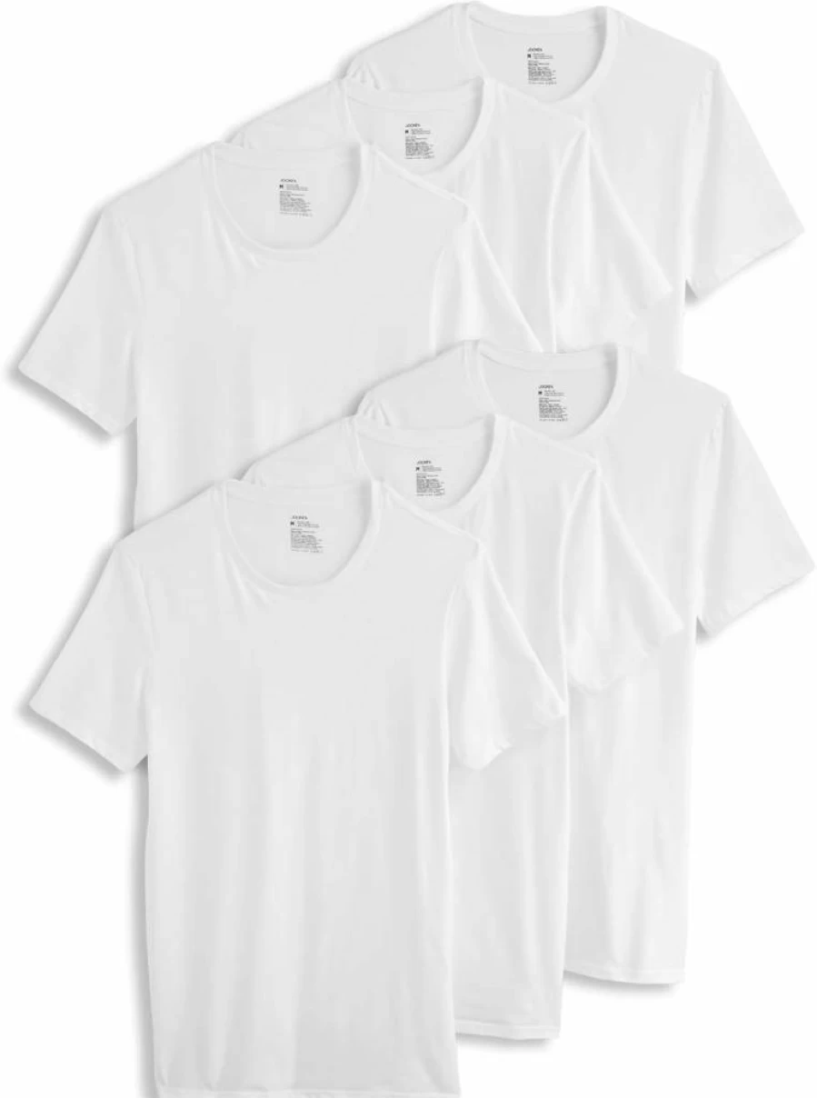 Jockey Men's Cotton Stretch Crew Neck Undershirt 6-Pack - Soft Breathable Comfort Fit Underwear