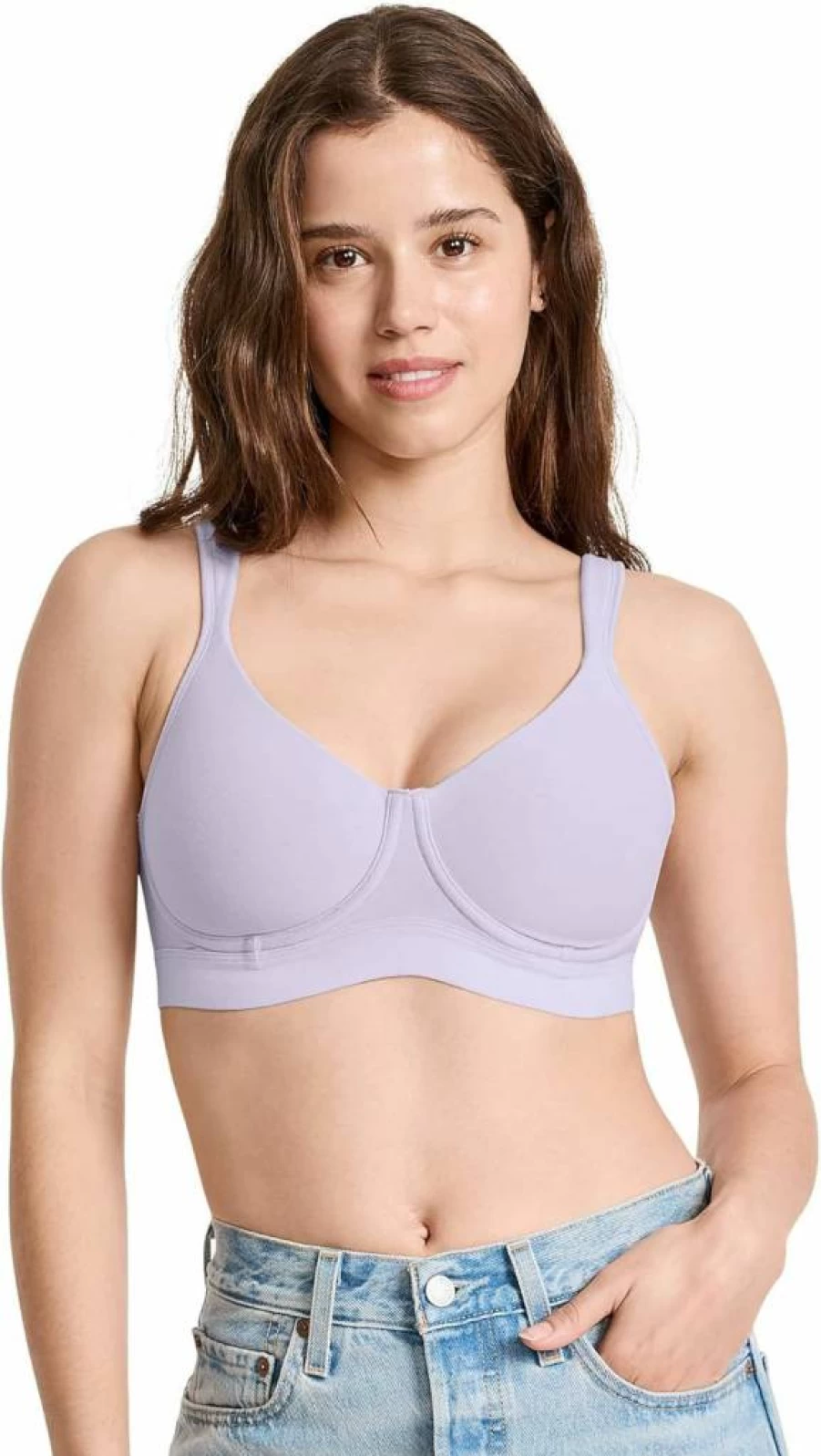 Jockey Women's Wirefree Full Coverage Bra - Cooling Cotton Blend Molded Cup Comfort Bra