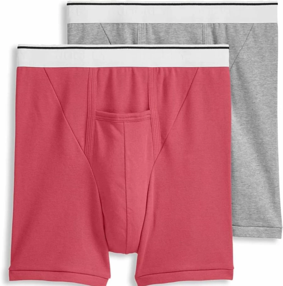 Jockey Men's Cotton 5-Inch Boxer Brief Underwear - 2 Pack Comfortable Pouch Support
