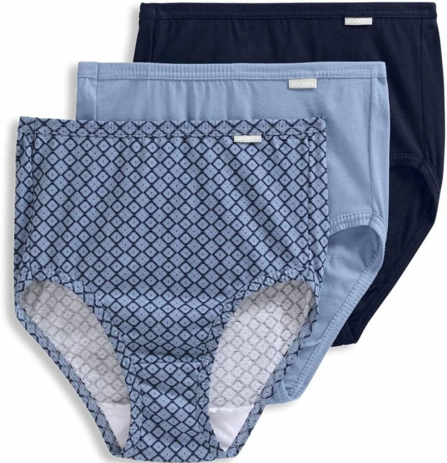 Jockey Women's Elance Brief Underwear - 3 Pack Comfortable Cotton Panties