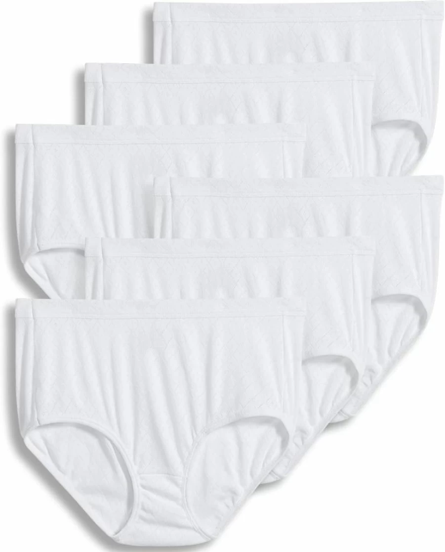 Jockey Women's Elance Breathe Brief Underwear - 6 Pack Comfortable Cotton Panties for Everyday Wear