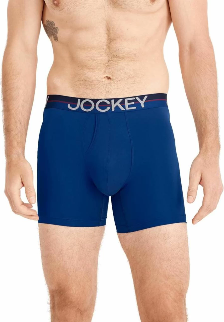 Jockey Men's Cool Comfort Microfiber 6-Inch Boxer Briefs - Breathable Stretch Underwear 3-Pack