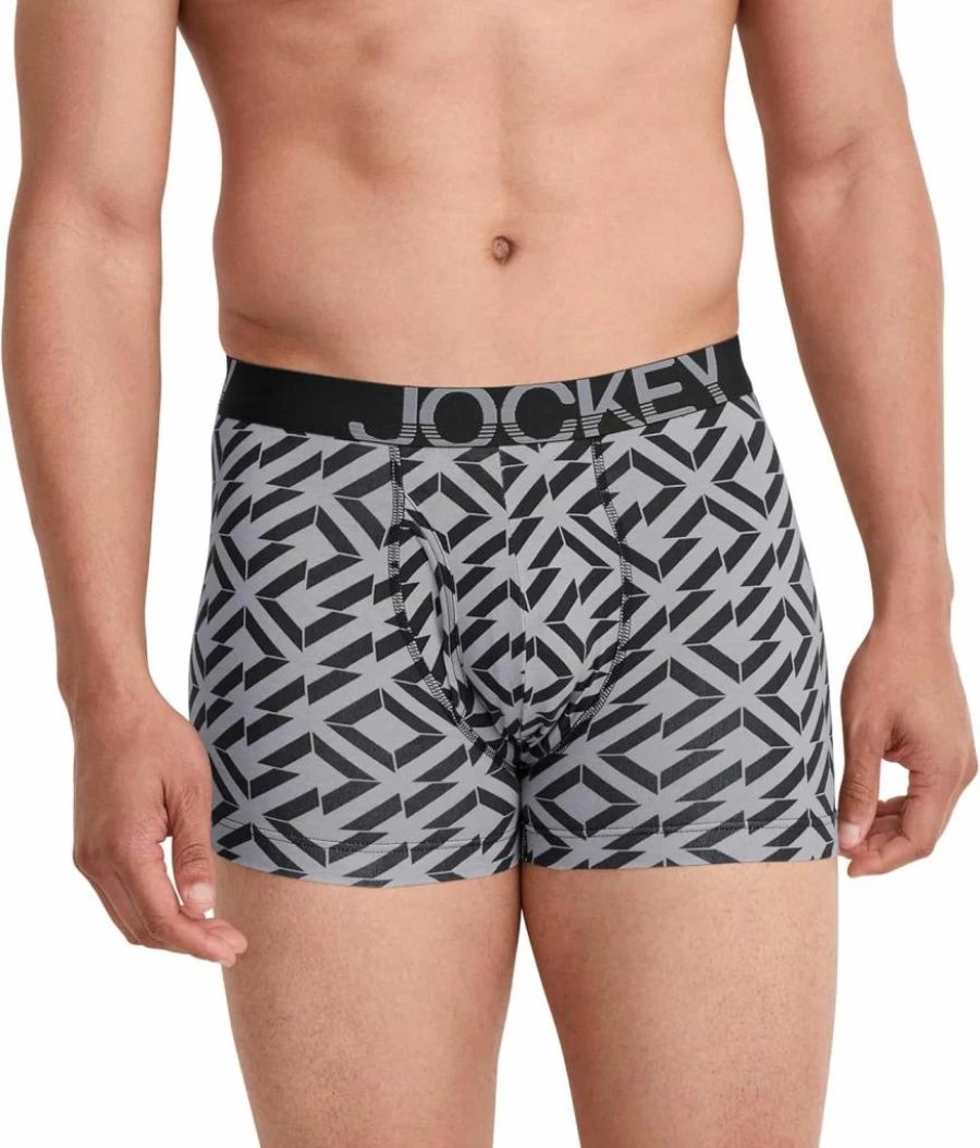 Jockey Men's Cotton Stretch Boxer Briefs 3-Pack - Low Rise, No Ride Comfort Underwear