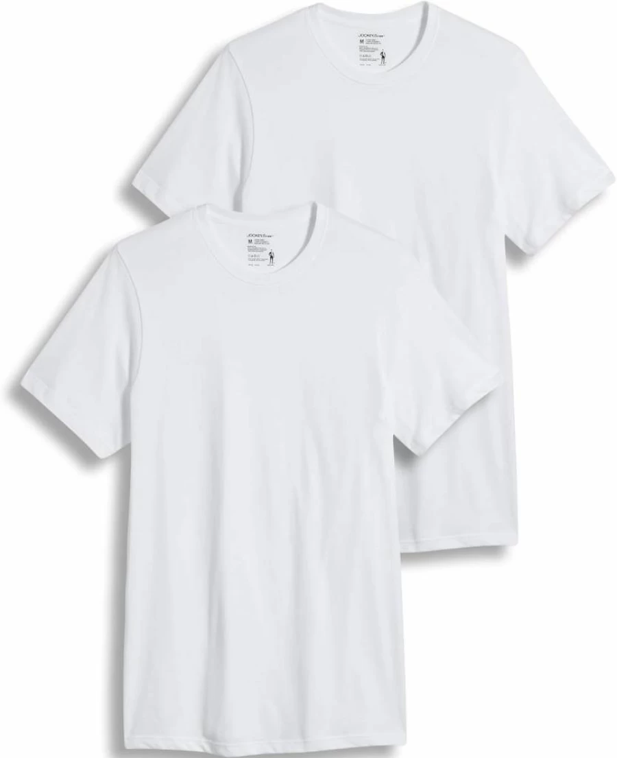 Jockey Men's Classic Crew Neck Undershirt 2-Pack - Big & Tall Comfort Fit Cotton Undershirts