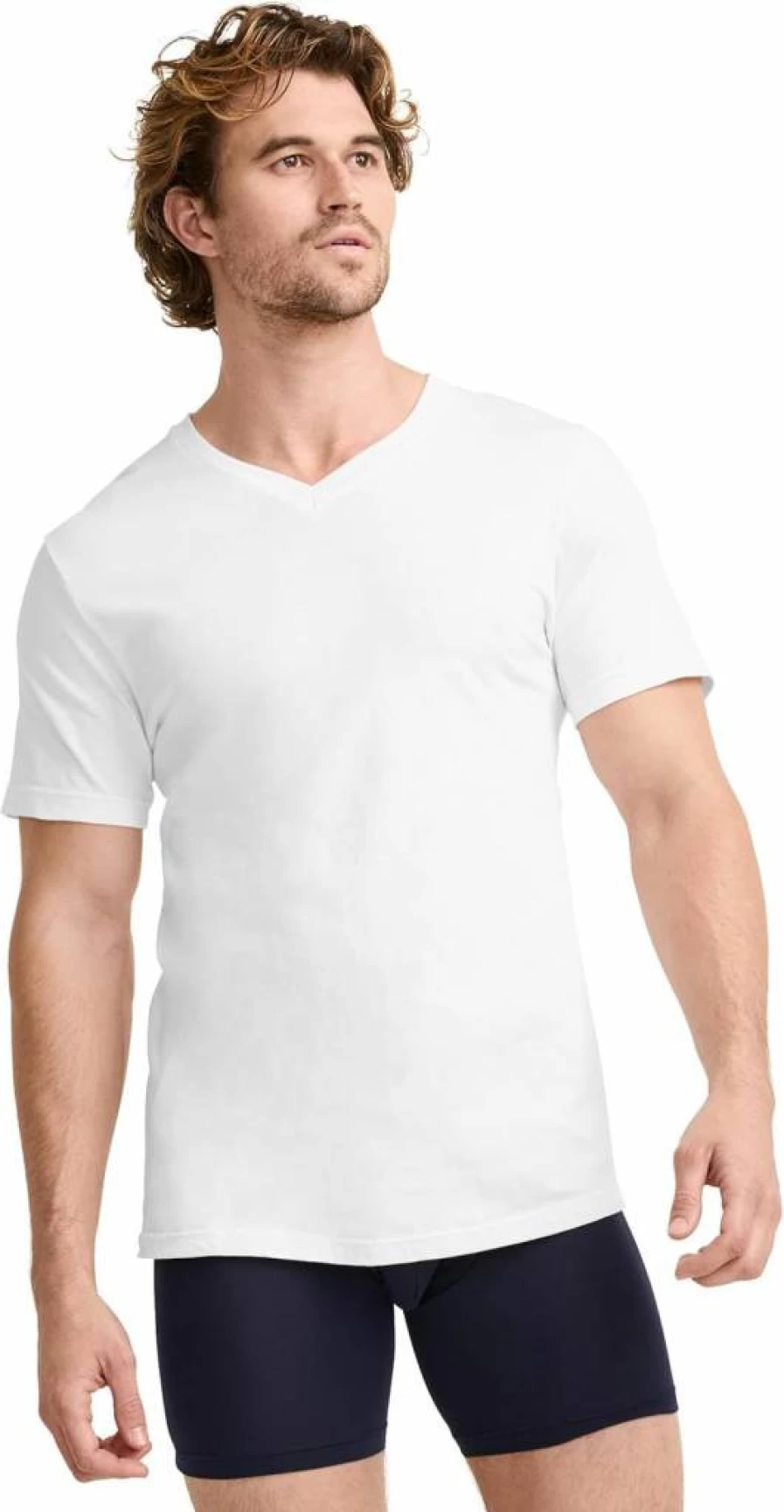 Jockey Men's Big & Tall V-Neck Undershirts 12-Pack - Classic Comfort Fit Cotton Crewneck Undertops