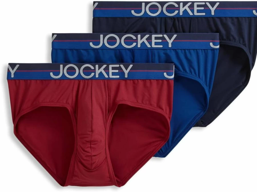 Jockey Men's Cool Comfort Microfiber Stretch Brief Underwear - 3 Pack, Breathable & Moisture Wicking