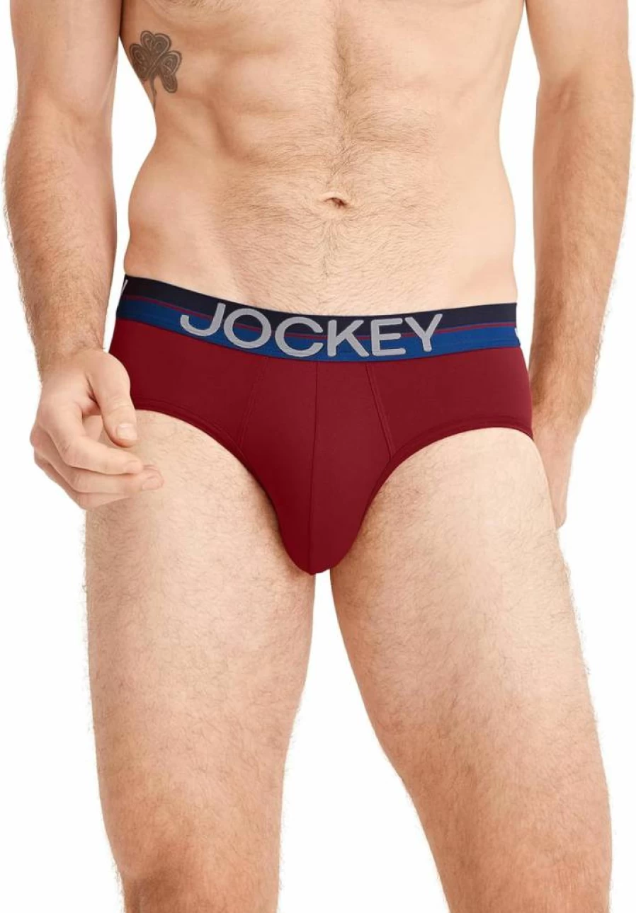 Jockey Men's Cool Comfort Microfiber Stretch Brief Underwear - 3 Pack, Breathable & Moisture Wicking