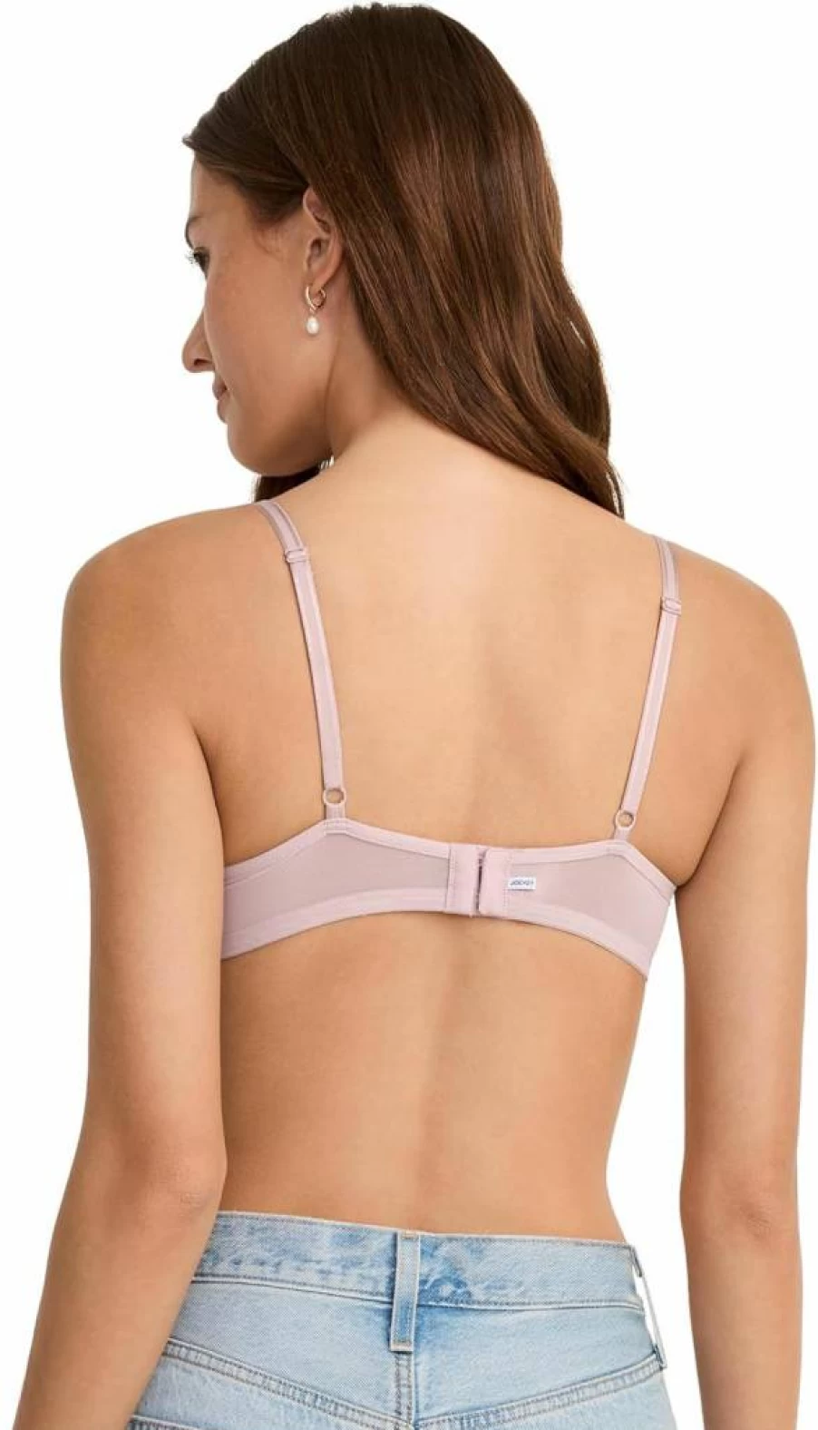Jockey Women's Smooth & Sleek Wirefree T-Shirt Bra with Lace Demi Coverage - Comfortable Support Bra for Everyday Wear