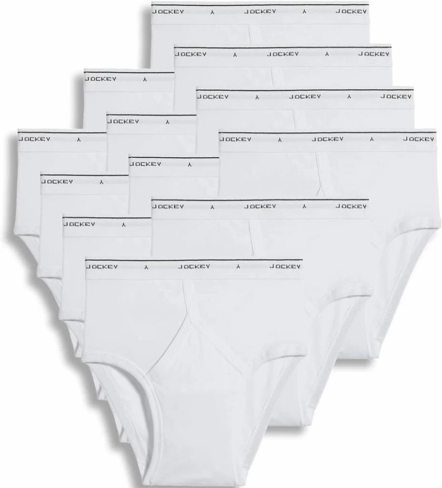 Jockey Men's Classic Low Rise Brief Underwear - 12 Pack Multipack Comfort Cotton Underwear for Men