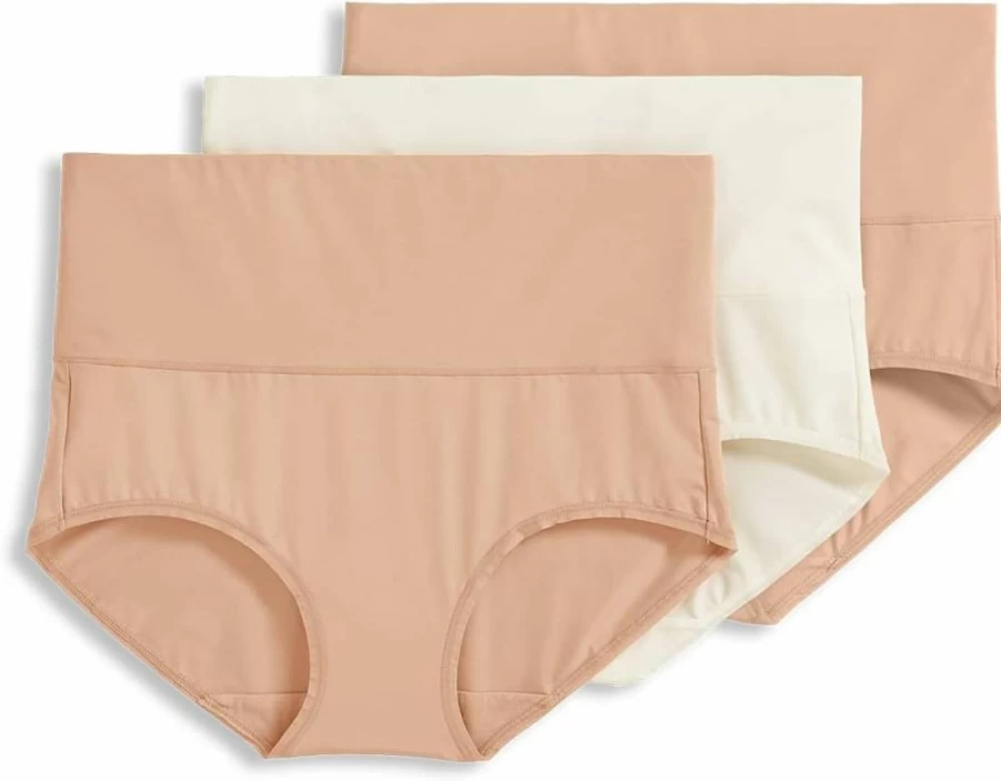 Jockey Women's Shapewear Skimmies 360 Tummy Control Briefs - 3 Pack Smoothing Underwear for Comfort & Support