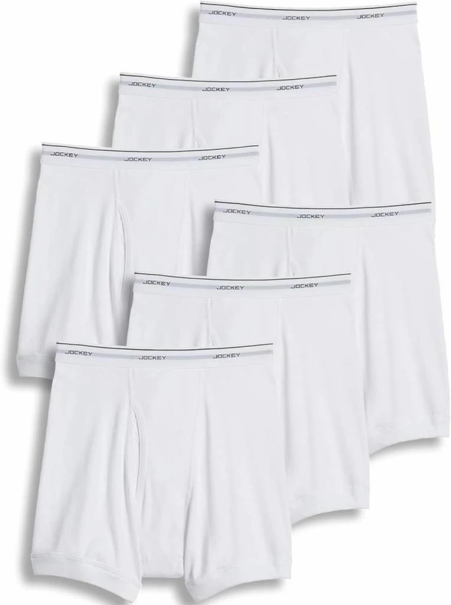 Jockey Men's Cotton 5-Inch Boxer Briefs 6-Pack - Breathable Comfort Underwear for Everyday Wear